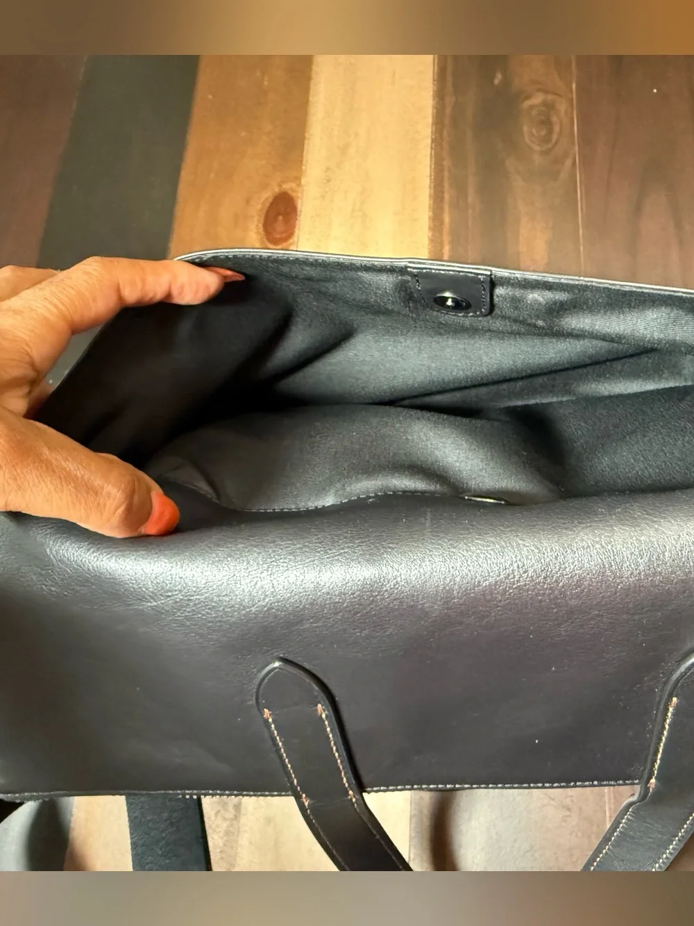 Coach Graham Foldover Tote Black Leather Crossbody Messenger Bag F50712